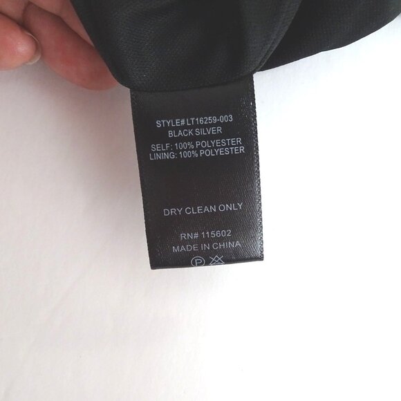 Lush Sequin Long Sleeve Crop Top Women Size XS V-Neck Surplice Black Glam Party - Picture 6 of 11